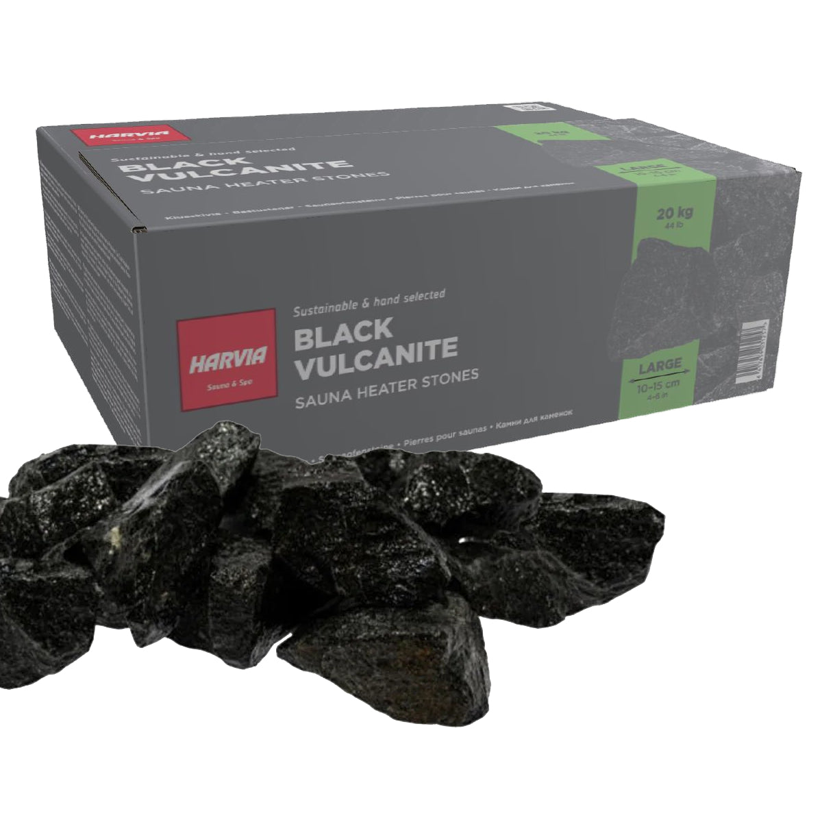 Harvia Black Vulcanite Sauna Stones 10-15 cm 20 kg AC3045