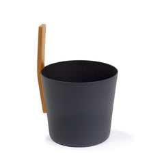 Kolo Sauna Bucket with a Straight Handle, Aluminum/Bamboo, 1 Gal - Select Saunas