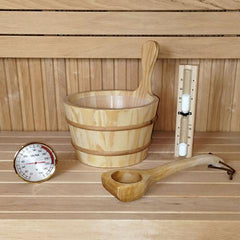 SaunaLife Bucket, Ladle, and Thermometer Sauna Accessory Package - Select Saunas