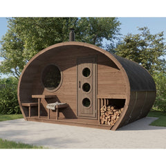 SaunaLife Garden Series G11 Outdoor Sauna, 2 Room Sauna for up to 8-Persons - Select Saunas