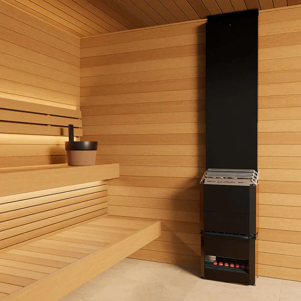 Saunum AIR 7 WiFi Sauna Heater Package, 6.4kW - Black - Select Saunas