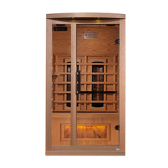 Golden Designs 1-2 Person Full Spectrum PureTech™ Near Zero EMF FAR Infrared Sauna w/ Himalayan Salt Bar - Select Saunas