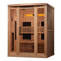 Golden Designs 3-Person Full Spectrum PureTech™ Near Zero EMF FAR Infrared Sauna with Himalayan Salt Bar - Select Saunas