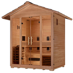 Golden Designs "Gargellen" 4-5 Person Hybrid Outdoor Sauna Full Spectrum Infrared + Traditional - Select Saunas