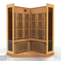 Maxxus 3-Person Corner Low EMF FAR Infrared Sauna Canadian Red Cedar - Select Saunas