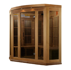 Maxxus 3-Person Corner Low EMF FAR Infrared Sauna Canadian Red Cedar - Select Saunas