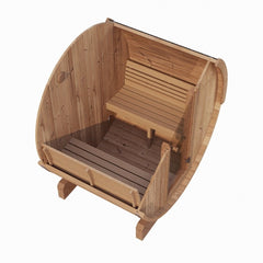 SaunaLife Model E6 Sauna Barrel - 3-Person - ERGO Series Sauna Barrel, 59"x81" - Ready to Ship! - Select Saunas