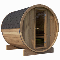 SaunaLife Model E8 Sauna Barrel - 6-Person - ERGO Series Sauna Barrel 87"x 81" - Ready to Ship! - Select Saunas