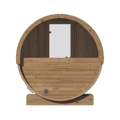 SaunaLife Model E8W Sauna Barrel w/ Rear Window - 6-Person - ERGO Series Sauna Barrel, 87"x81" - Ready to Ship! - Select Saunas