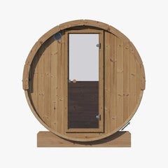 SaunaLife Model E8W Sauna Barrel w/ Rear Window - 6-Person - ERGO Series Sauna Barrel, 87"x81" - Ready to Ship! - Select Saunas